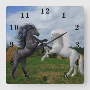 Relógio Quadrado Cavalos