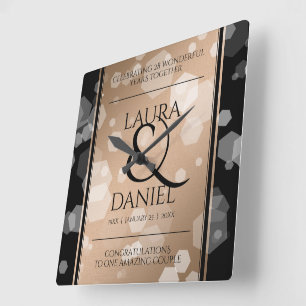 Relógio Quadrado Celebração do 28º aniversário do casamento de 