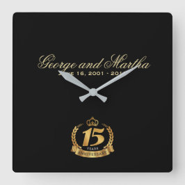 Relógio Quadrado Celebrando o 15. Personalizável.