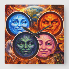 Relógio Quadrado Celestial elemental ritual Gothic square fanta tea
