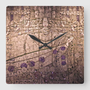 Relógio Quadrado Celtic Inspirou Art Nouveau Timepece