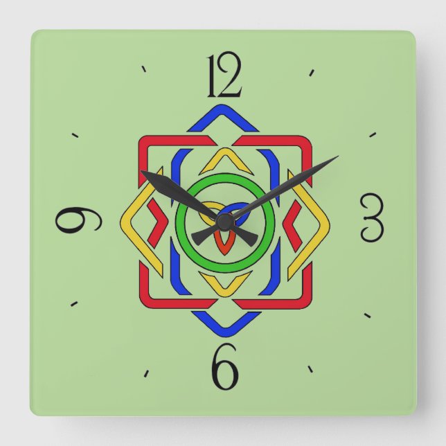 Relógio Quadrado Celtic Trinity Knot (Frente)