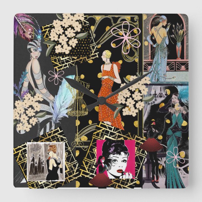 Relógio Quadrado Cena de Apresentação do Art Decor (Frente)