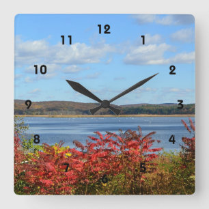 Relógio Quadrado Cena do outono