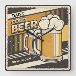 Relógio Quadrado Cerveja de pai Clássica