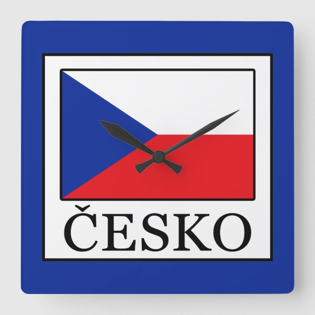 Relógio Quadrado Česko (Frente)