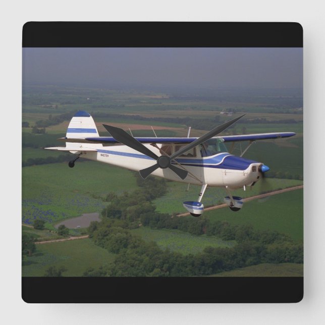 Relógio Quadrado Cessna 170, 1948, aviação _Classic (Frente)