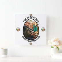 Cesta de Ovos de Páscoa com Foto Personalizada da 