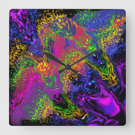 Relógio Quadrado Céu Espacial Sob A Água