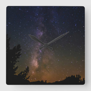 Relógio Quadrado Céu noturno da Via Láctea, Califórnia