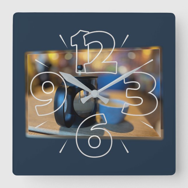 Relógio Quadrado Chá quente (Frente)