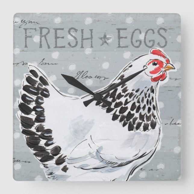 Relógio Quadrado Chamada II dos galos (Frente)