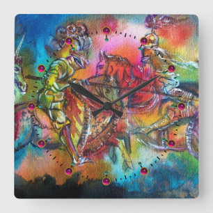 RELÓGIO QUADRADO CHANSON DE ROLAND COMBATE DOS CAVALEIROS EM