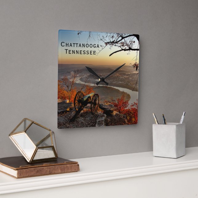 Relógio Quadrado Chattanooga Tennessee da Praça da Montanha Lookout (Escritório)