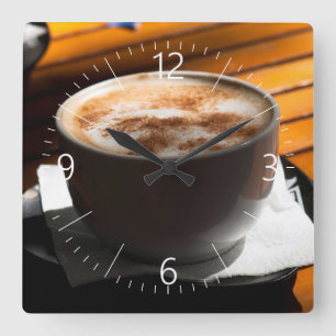 Relógio Quadrado Chávena de café