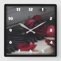 Chaves de piano com Rosa vermelha