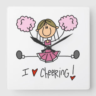 Relógio Quadrado Cheerleader Rosa