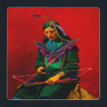 Relógio Quadrado Cherokee Native American Pop Art<br><div class="desc">Os Cherokee foram um indígenas nativo americano para os Estados Unidos sudoeste.</div>