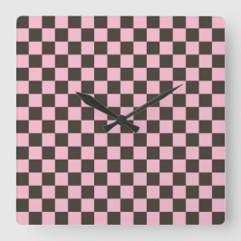 Relógio Quadrado Cherry blossom checkered board pattern