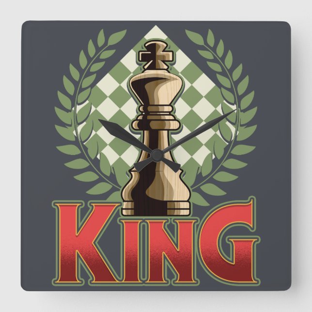 Relógio Quadrado Chess King (Frente)