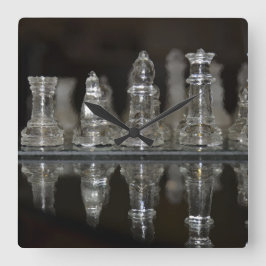 Relógio Quadrado Chess Wall Clock