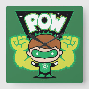 Relógio Quadrado Chibi Green Lantern Forming Giant Fists