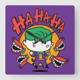 Relógio Quadrado Chibi Joker Com Dentes De Brinquedo