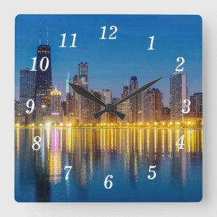 Relógio Quadrado Chicago Dawn Wall Clock