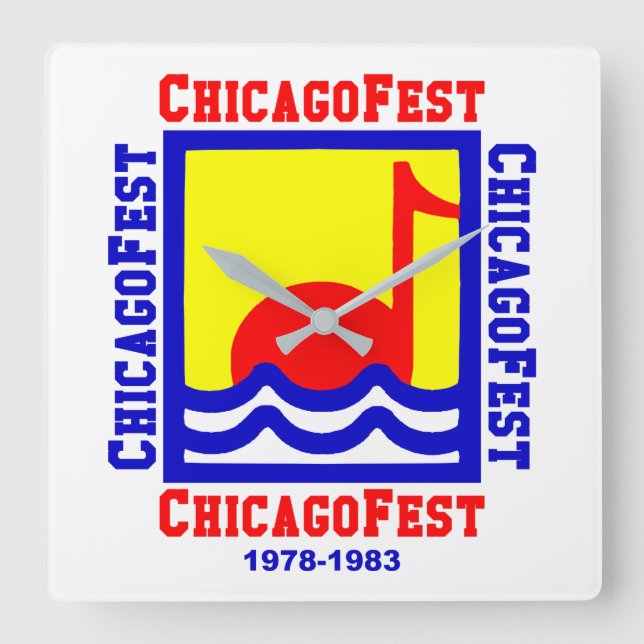 Relógio Quadrado Chicago Fest, Chicago IL (1978-1983) (Frente)