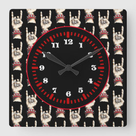 Relógio Quadrado Chifres Pretos Para Cima