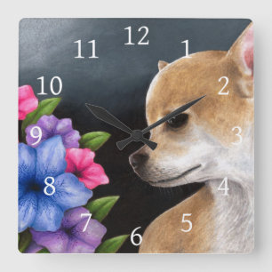 Relógio Quadrado Chihuahua do cão 77