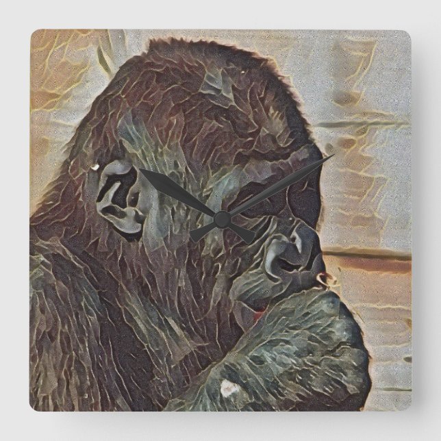 RELÓGIO QUADRADO CHIMP ART (Frente)