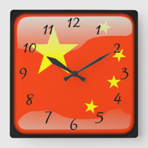 Relógio Quadrado Chinês lustrado