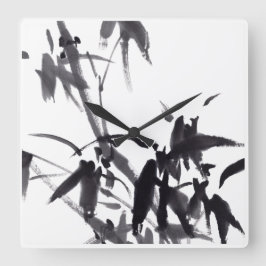 Relógio Quadrado Chinesische Kunst mit Bambusmotiv