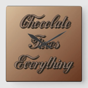 Relógio Quadrado Chocolate conserta tudo