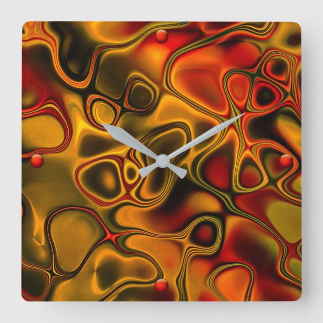 Relógio Quadrado Chocolate derretido (Frente)