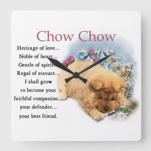 Relógio Quadrado Chow Chow Heritage do Amor