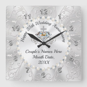 Relógio Quadrado CHRISTIAN, Best Gift for 25th Wedding Anniversary