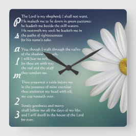 Relógio Quadrado Christian Wall Clock Psalm 23