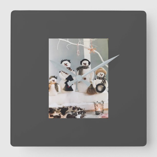 RELÓGIO QUADRADO ****CHRISTMAS GOMA DE NEVE**** (Frente)
