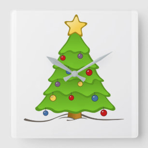 RELÓGIO QUADRADO CHRISTMAS TREE CLOCK