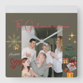 Relógio Quadrado Christmas With Grandparents