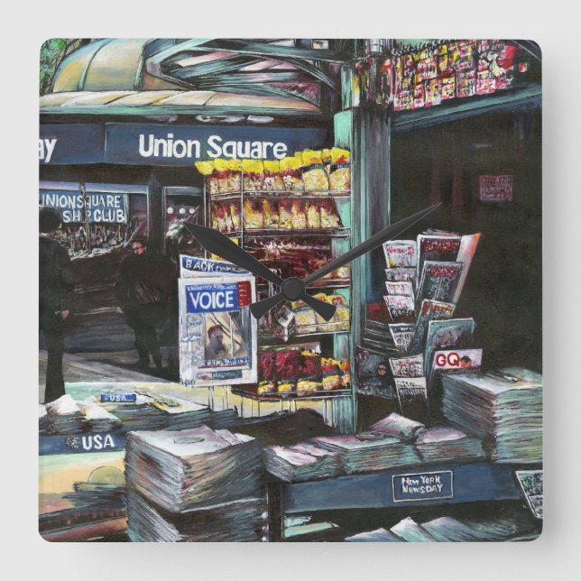 Relógio Quadrado Chrysocolia Morning, Union Square, NYC (Frente)