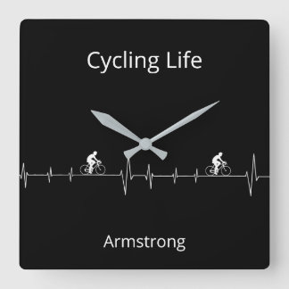Relógio Quadrado Ciclografando a vida, pulsação personalizável
