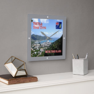 Relógio Quadrado Cidade da Estrada TORTOLA, Virgem Britânica,