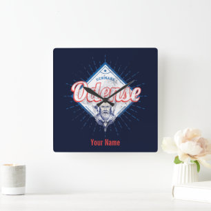 Relógio Quadrado Cidade Odense Dinamarca Retro Viking Vintage Souve