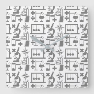 Relógio Quadrado Ciência Biologia Física Geografia Padrão Matem