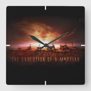 Relógio Quadrado Cinco veículos Mars bem-sucedidos