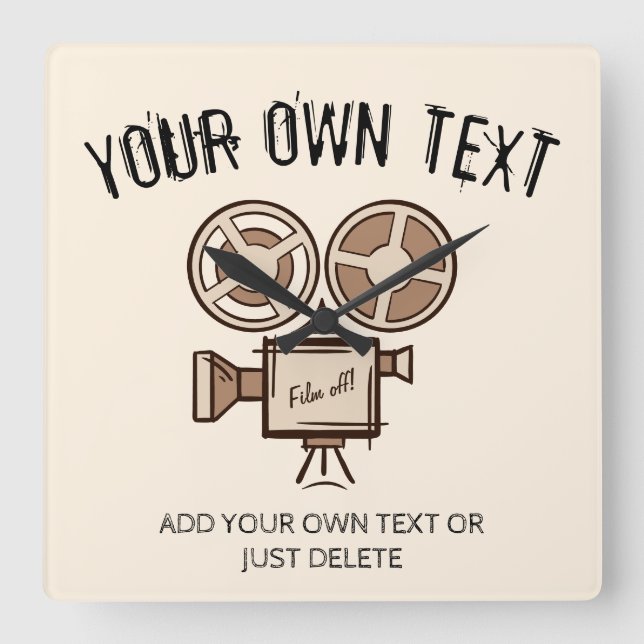 Relógio Quadrado Cineasta, produtor de filmes, diretor, ator. (Frente)