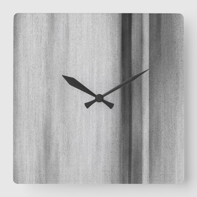 Relógio Quadrado Cinza Branca Negra Moderna (Frente)
